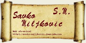 Savko Miljković vizit kartica